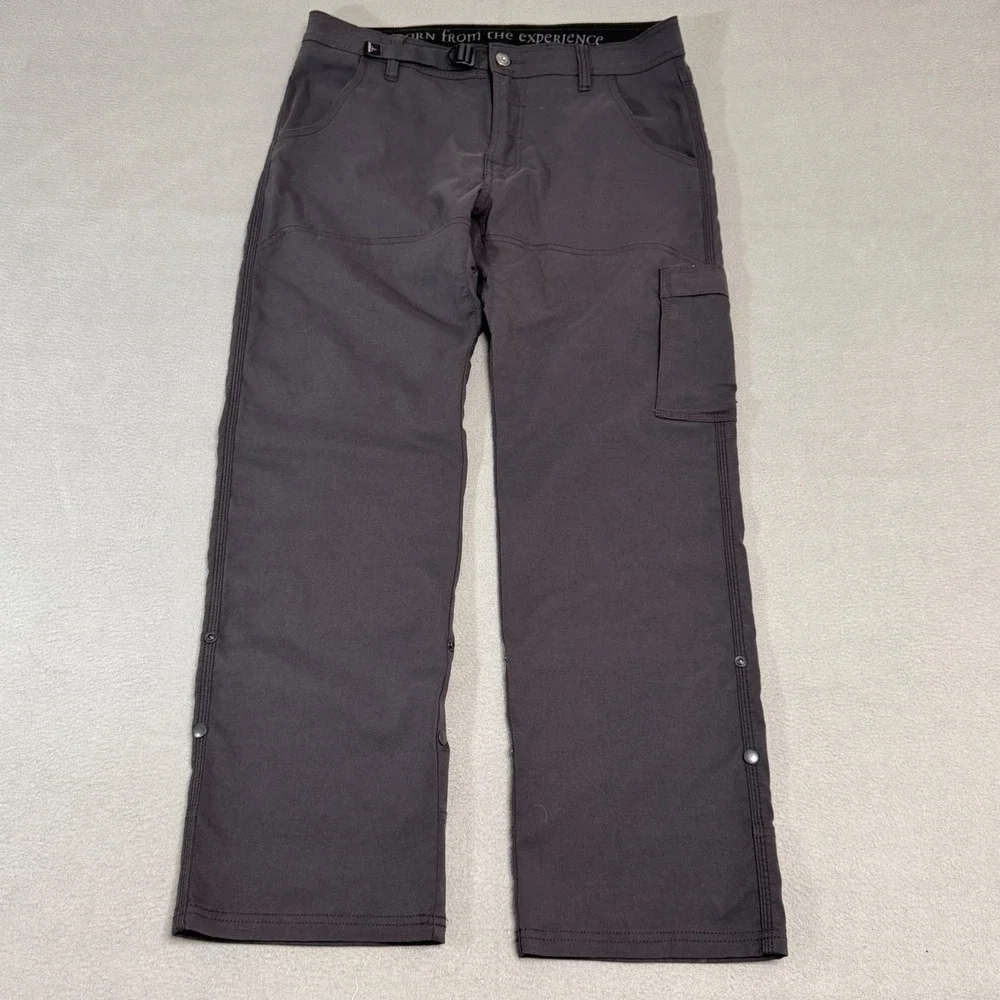 Prana Zion Cargo Pants Mens 33x30 Gray Nylon Stretch Hiking Climbing Outdoor